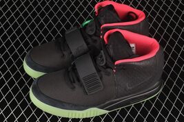 Custom Yeezy 2 Black Solar Red Style Premium Quality Sneakers  US 7-13 B... - $394.02