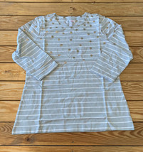 D&amp;Co NWOT Women’s 3/4 Sleeve Stripe Dot Shirt size XS Grey DD  - £7.52 GBP