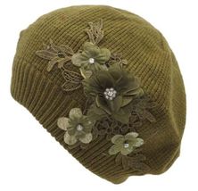 H9933 Flower Olive - Newsboy Ivy Ascot Cabbie Hat Wool Herringbone Gatsby - £22.39 GBP