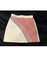 MISS SPARKLING Colorblock Mini Skirt Women’s L White Pink Coral Y2K Retr... - $22.95