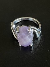 Purple Amethyst S925 Silver Woman Ring Size 7 Jewelry - £11.87 GBP