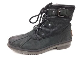 UGG Australia Cecile Waterproof Duck Boots Womens Size 6 Black Lace Up 1007999 - £39.52 GBP