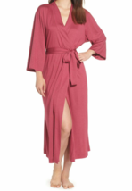 NWT New Designer Natori Wrap Robe Womens XL Soft Red Modal Long Pockets ... - £140.12 GBP