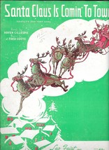 Sheet Music Santa Claus is Coming To Town Gillespie &amp; Coots 1934 - £22.54 GBP