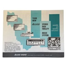 Tri-Fold Allied Stereo High Fidelity Music System Set Up Guide MCM Typography - £34.35 GBP