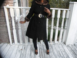 demi Full length black persian Lamb &amp; Gray sapphire mink Fur Coat  Strol... - $593.99