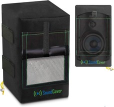 Two Compact Heavy Duty 600D Black Speaker Covers For C-Bracket Mounted Outdoor - $41.99