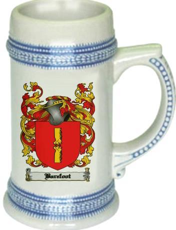 Barefoot Coat of Arms Stein / Family Crest Tankard Mug