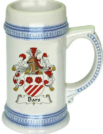 Bars Coat of Arms Stein / Family Crest Tankard Mug
