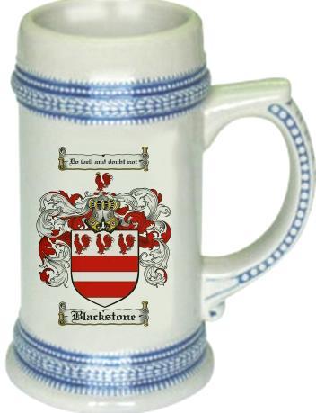 Blackstone Coat of Arms Stein / Family Crest Tankard Mug