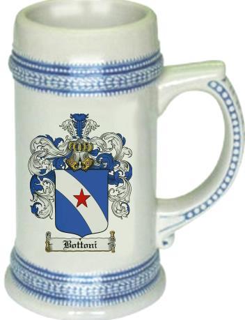 Bottoni Coat of Arms Stein / Family Crest Tankard Mug