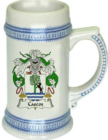 Cascos Coat of Arms Stein / Family Crest Tankard Mug