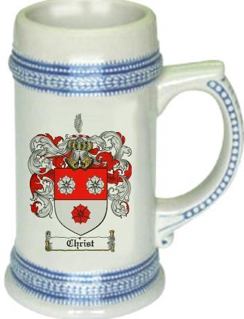 Christ Coat of Arms Stein / Family Crest Tankard Mug