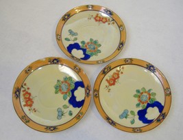 Vintage T Saucers Plates Lot Set Of 3 Floral Cherry Blossom Porcelain Ja... - $25.00