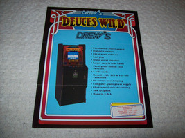 Drews Deuces Wild Poker Original Video Arcade Game Sales Flyer Retro Vintage Art - £15.45 GBP