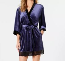 Thalia Sodi Wrap Robe Velour Lace Blue Womens size S/M - £27.89 GBP