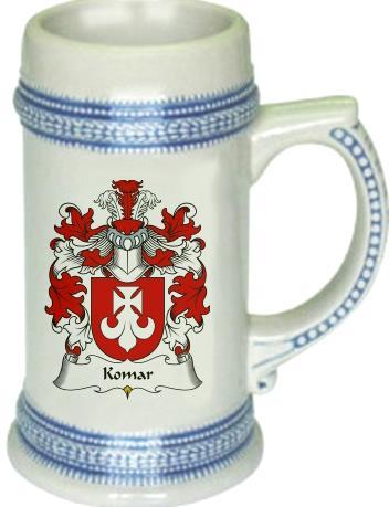 Komar Coat of Arms Stein / Family Crest Tankard Mug