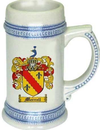 Merrell Coat of Arms Stein / Family Crest Tankard Mug