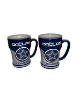 2 Vintage Dallas Cowboys Blue Coffee Mug Cup 3D Star Logo 12oz NFL  Foot... - €33,73 EUR