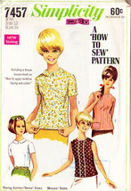 Vintage 1967 Misses&#39; BLOUSE Simplicity Pattern 7457-s Size 12 - £9.44 GBP