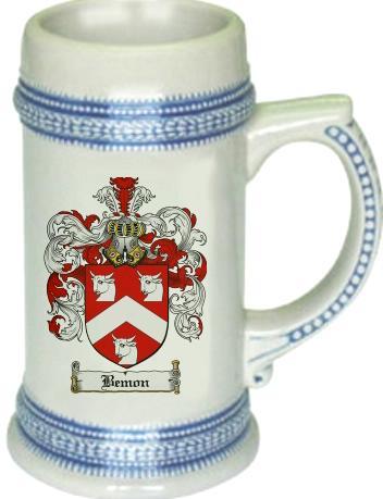 Bemon Coat of Arms Stein / Family Crest Tankard Mug