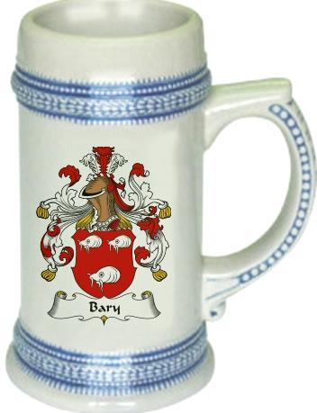 Bary Coat of Arms Stein / Family Crest Tankard Mug