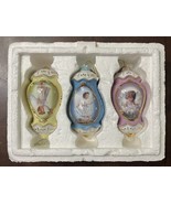 Bradford 3x Heavenly Messengers Heirloom Porcelain Ornament Angels -Donn... - $66.56 CAD