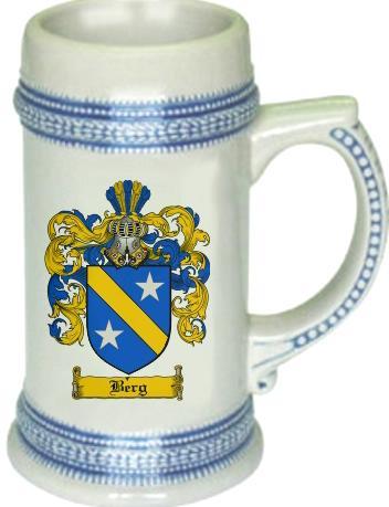 Berg Coat of Arms Stein / Family Crest Tankard Mug