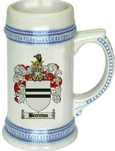 Brereton Coat of Arms Stein / Family Crest Tankard Mug - $21.99