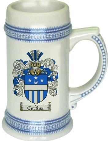 Cortina Coat of Arms Stein / Family Crest Tankard Mug