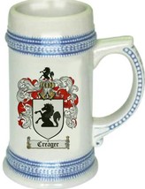 Creager Coat of Arms Stein / Family Crest Tankard Mug - $21.99