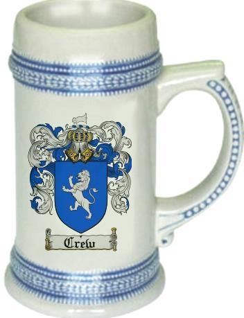 Primary image for Crew Coat of Arms Stein / Family Crest Tankard Mug