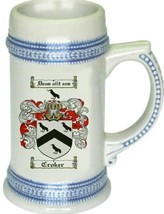 Croker Coat of Arms Stein / Family Crest Tankard Mug - $21.99