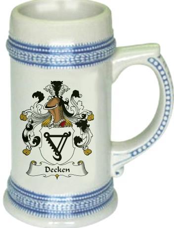 Decken Coat of Arms Stein / Family Crest Tankard Mug