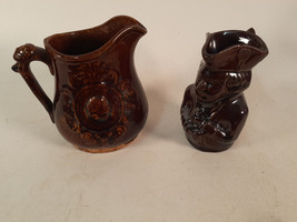 Antique Bennington/Rockingham Pitchers, Lot of Two, 19th Century - £20.27 GBP