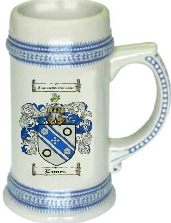 Eames Coat of Arms Stein / Family Crest Tankard Mug