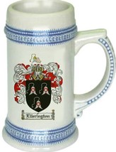 Ellerington Coat of Arms Stein / Family Crest Tankard Mug - $21.99