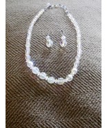 Vintage Clear Beaded Necklace and Earrings - $58.55 CAD