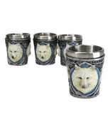 Mythical Fantasy Albino Snow White Wolf Shot Glasses 2-Ounce Set Of 4 No... - $41.15 CAD