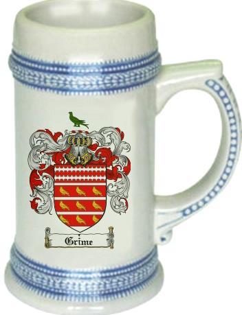Grime Coat of Arms Stein / Family Crest Tankard Mug - $21.99