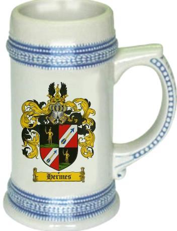 Hermes Coat of Arms Stein / Family Crest Tankard Mug