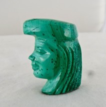Handcrafted 36 Mm Natural Malachite King Head 106 Carats Carved Gemstone Pendant - £143.52 GBP