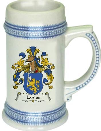 Lanius Coat of Arms Stein / Family Crest Tankard Mug