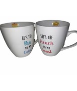 2 Pfaltzgraff Everyday Mugs Shes the French/Toast Hes the Pan/Cake 16 0z... - £19.26 GBP