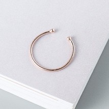 14K Rose Gold Plated Delicate Round Ball Open Thin Adjustable Ring Midi Band - £13.30 GBP