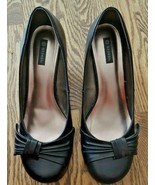 Black Pump Heels Shoes Mint George Women&#39;s Classic Mindy Bow Size 8.5 Wo... - £15.58 GBP