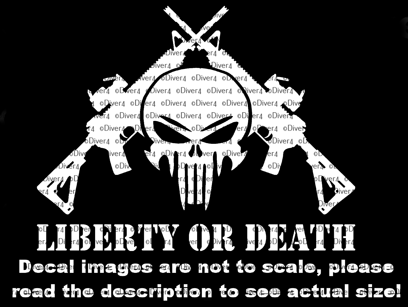 Primary image for Liberty Or Death Skull with Crossed AR 15s Decal US Made US Seller 2A
