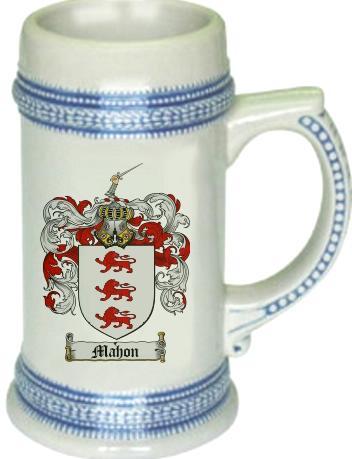 Mahon Coat of Arms Stein / Family Crest Tankard Mug - £17.68 GBP
