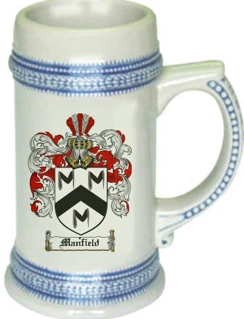Manfield Coat of Arms Stein / Family Crest Tankard Mug