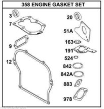 Gasket SET 495603 397145 OEM 5hp Briggs and Stratton - £21.57 GBP